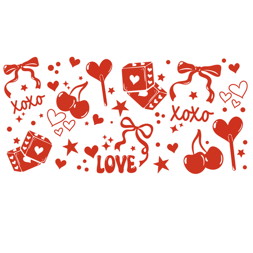Libbey Can Wrap 16oz - Ink Transfers |Red Valentine | from The Glitter Guy