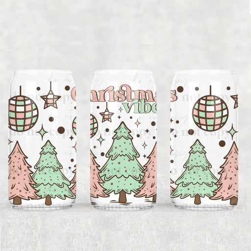 Libbey Can Wrap 16oz - Ink Transfers | Retro Christmas Vibes | UVDTF from The Glitter Guy
