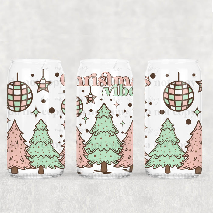 Libbey Can Wrap 16oz - Ink Transfers | Retro Christmas Vibes | UVDTF from The Glitter Guy