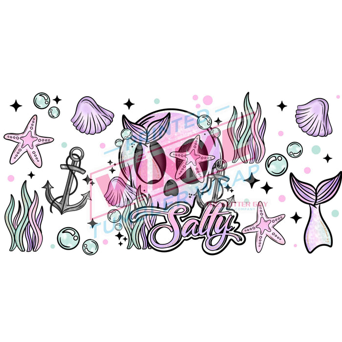 Libbey Can Wrap 16oz - Ink Transfers | Salty Mermaid Skellie | from The Glitter Guy