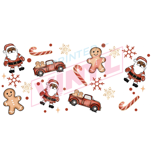 Libbey Can Wrap 16oz - Ink Transfers | Santa Cookies 365 | from The Glitter Guy