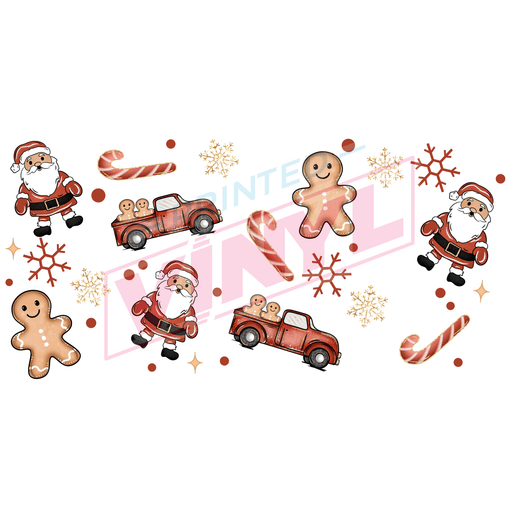 Libbey Can Wrap 16oz - Ink Transfers | Santa Cookies 366 | from The Glitter Guy