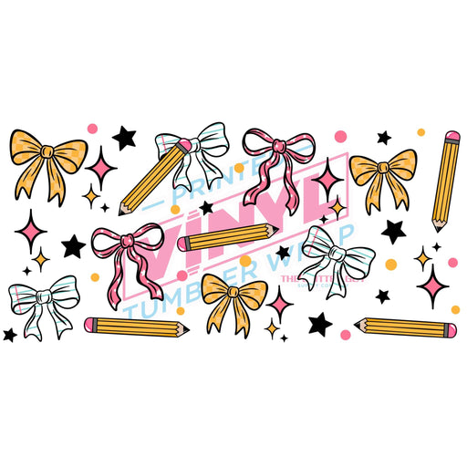 Libbey Can Wrap 16oz - Ink Transfers | School Bows | from The Glitter Guy