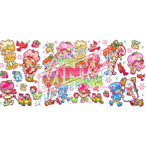 Libbey Can Wrap 16oz - Ink Transfers | Shortcake Christmas | from The Glitter Guy