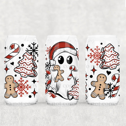 Libbey Can Wrap 16oz - Ink Transfers | Snackin' Christmas Ghostie | UVDTF from The Glitter Guy