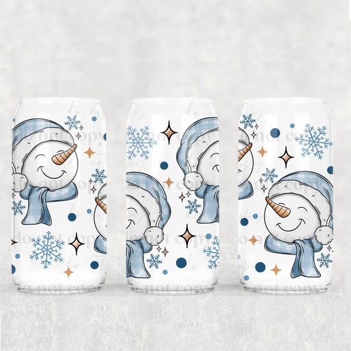 Libbey Can Wrap 16oz - Ink Transfers | Snowman Grins | UVDTF from The Glitter Guy