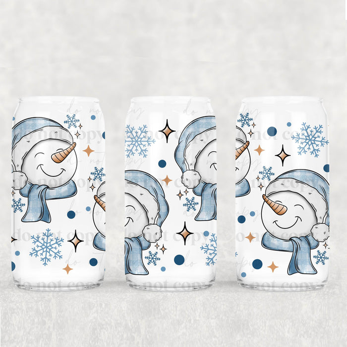 Libbey Can Wrap 16oz - Ink Transfers | Snowman Grins | UVDTF from The Glitter Guy