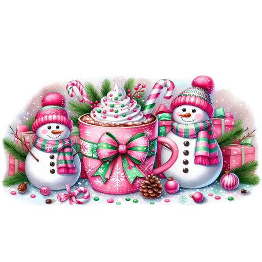 Libbey Can Wrap 16oz - Ink Transfers |Snowmen Sweets | from The Glitter Guy