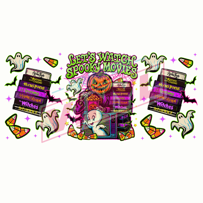 Libbey Can Wrap 16oz - Ink Transfers | Spooky Movies | from The Glitter Guy