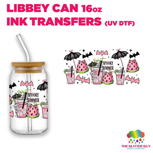 Libbey Can Wrap 16oz - Ink Transfers | Spooky Summer | from The Glitter Guy