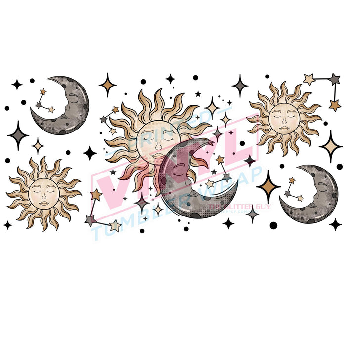 Libbey Can Wrap 16oz - Ink Transfers |Sun & Moon | from The Glitter Guy