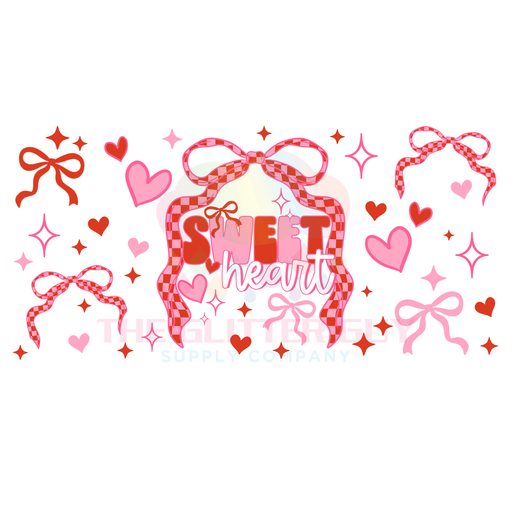 Libbey Can Wrap 16oz - Ink Transfers |Sweetheart Bow | from The Glitter Guy