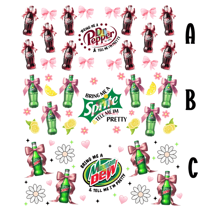 Libbey Can Wrap 16oz - Ink Transfers | Tell Me I'm Pretty Soda | from The Glitter Guy