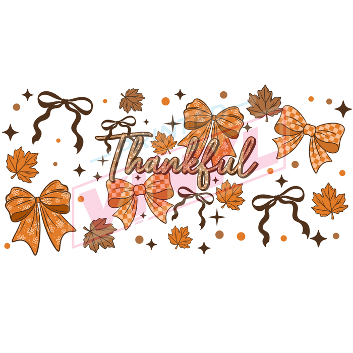 Libbey Can Wrap 16oz - Ink Transfers | Thankful Bows | from The Glitter Guy