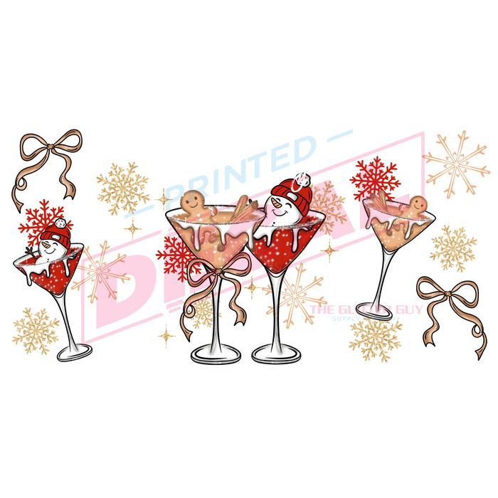 Libbey Can Wrap 16oz - Ink Transfers | Tipsy & Bright Martini | from The Glitter Guy
