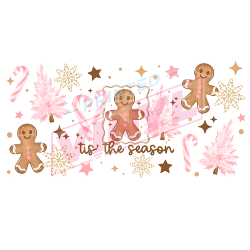 Libbey Can Wrap 16oz - Ink Transfers | Tis The Gingerbread | from The Glitter Guy