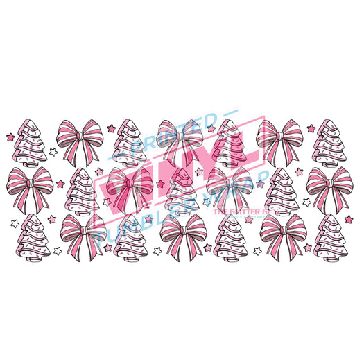 Libbey Can Wrap 16oz - Ink Transfers | Tree Cake Bows | from The Glitter Guy