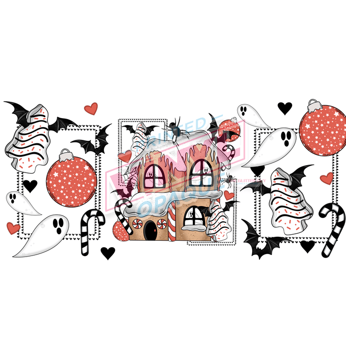 Libbey Can Wrap 16oz - Ink Transfers | Tree Cakes & Gingerbread | from The Glitter Guy