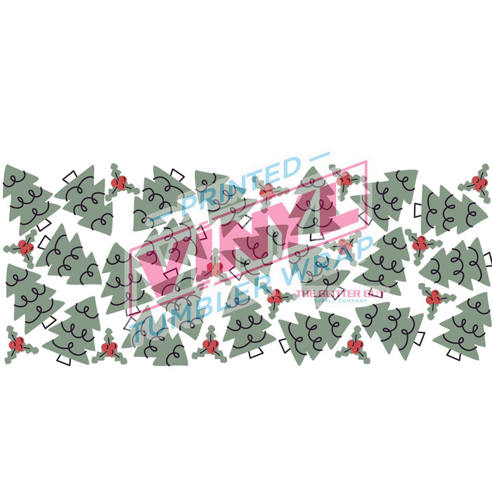 Libbey Can Wrap 16oz - Ink Transfers | Tree Doodles | from The Glitter Guy