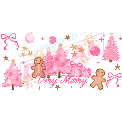 Libbey Can Wrap 16oz - Ink Transfers | Very Merry Pink | from The Glitter Guy