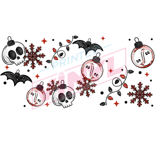Libbey Can Wrap 16oz - Ink Transfers | Very Spooky Christmas | from The Glitter Guy