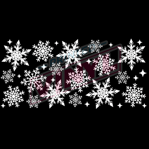 Libbey Can Wrap 16oz - Ink Transfers | White Snowflakes | from The Glitter Guy