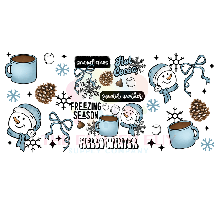 Libbey Can Wrap 16oz - Ink Transfers | Winter Collage | from The Glitter Guy