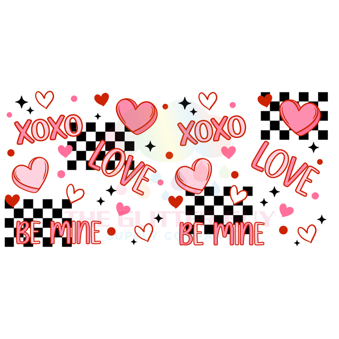 Libbey Can Wrap 16oz - Ink Transfers |XoXo Be Mine | from The Glitter Guy