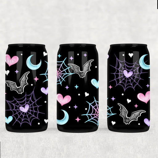 Libbey Can Wrap 16oz - UV DTF Ink Transfers | Bat Webs | from The Glitter Guy