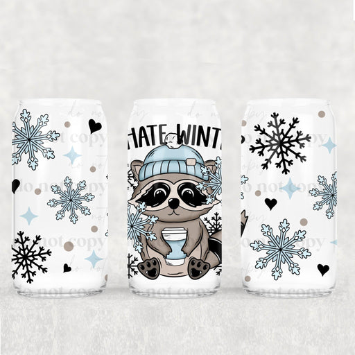 Libbey Can Wrap 16oz - UV DTF Ink Transfers | I Hate Winter | from The Glitter Guy