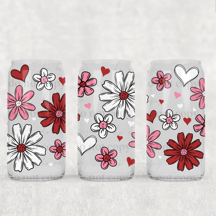 Libbey Can Wrap 16oz - UV DTF Ink Transfers | Love Florals | from The Glitter Guy