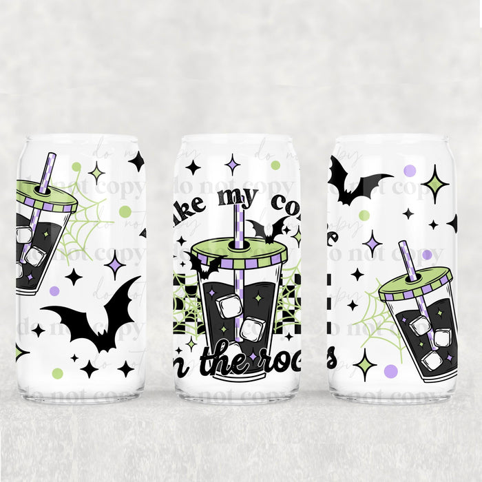 Libbey Can Wrap 16oz - UV DTF Ink Transfers | On The Rocks Spooky | from The Glitter Guy