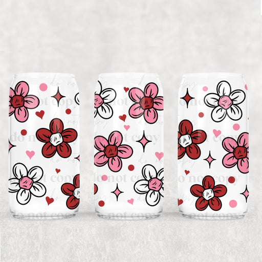 Libbey Can Wrap 16oz - UV DTF Ink Transfers | Valentines Flowers | from The Glitter Guy
