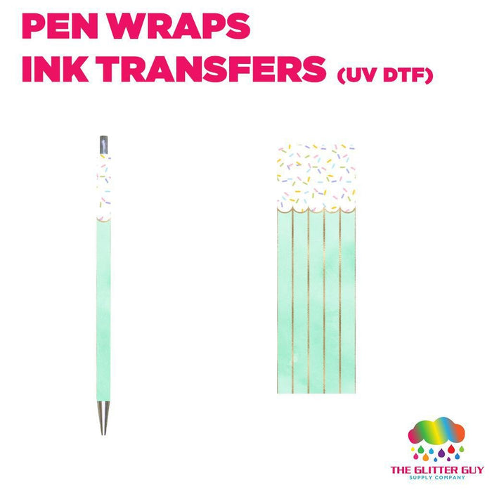 Mint Cone|Pen Wrap - Ink Transfers (UVDTF) | UVDTF from The Glitter Guy