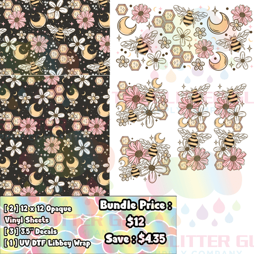 Moon Bees - Printed Vinyl Bundle | Printed Vinyl from The Glitter Guy