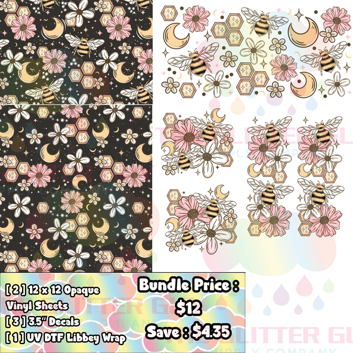 Moon Bees - Printed Vinyl Bundle | Printed Vinyl from The Glitter Guy
