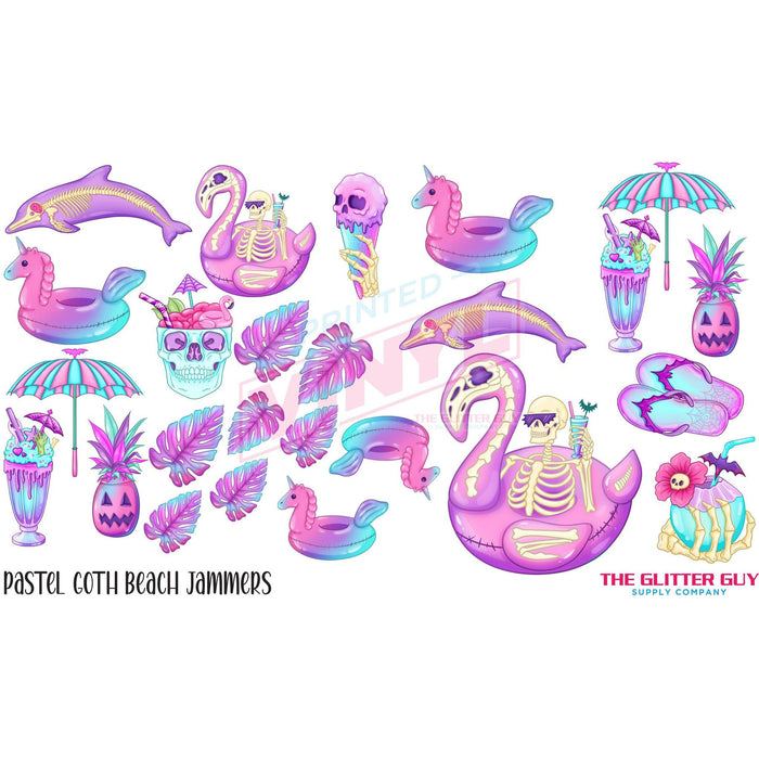 Pastel Goth Beach Jammers Pt. 1 - Premade Gang Sheet | Decals from The Glitter Guy