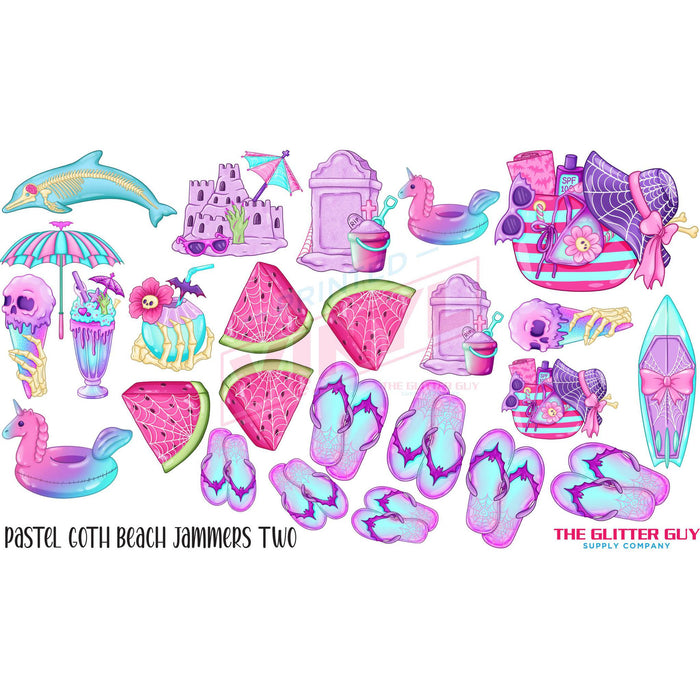 Pastel Goth Beach Jammers Pt. 2 - Premade Gang Sheet | Decals from The Glitter Guy