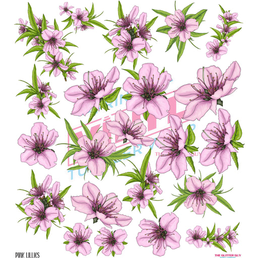 Pink Lillies - Premade Gang Sheet | Gang Sheet from The Glitter Guy