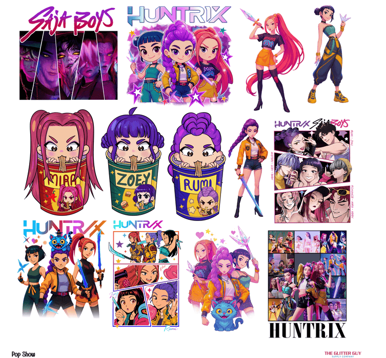 Pop Show - Premade Gang Sheet | Gang Sheet from The Glitter Guy