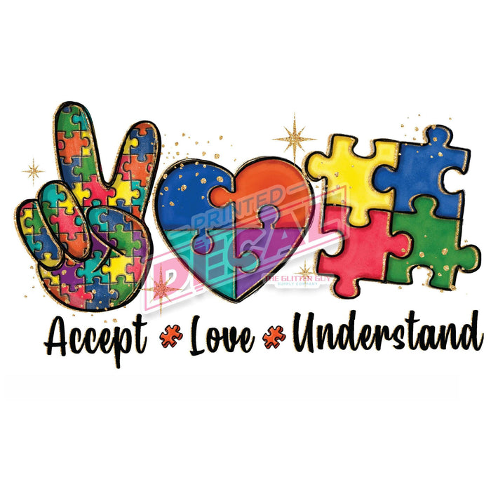 Printed Decal - Accept Love Understand | Decals from The Glitter Guy