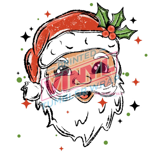 Printed Decal - Adorable Santa 588 | Decals from The Glitter Guy