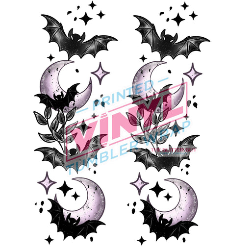 Printed Decal - Bats & Moons Accent | Decals from The Glitter Guy