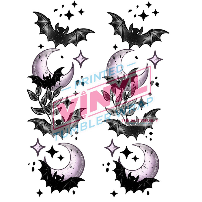 Printed Decal - Bats & Moons Accent | Decals from The Glitter Guy
