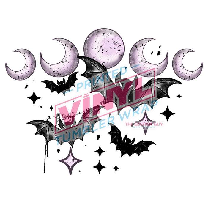 Printed Decal - Bats & Moons | Decals from The Glitter Guy