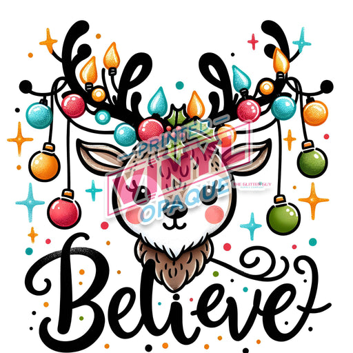 Printed Decal - Believe Deer | Decals from The Glitter Guy