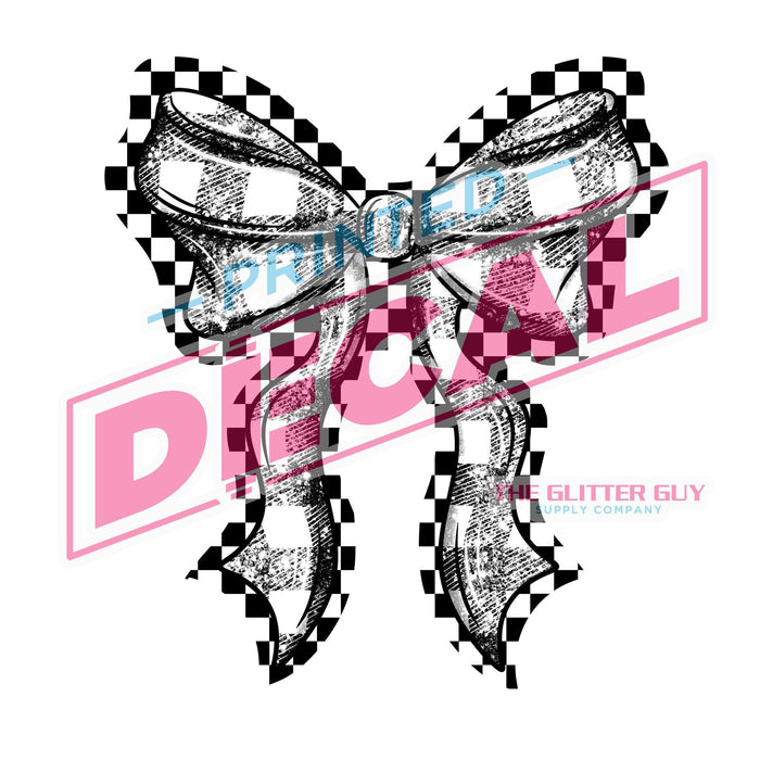 Printed Decal - Black Plaid Bow | from The Glitter Guy