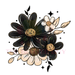Printed Decal - Black Tan Florals | Decals from The Glitter Guy