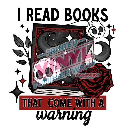 Printed Decal - Books With Warnings | from The Glitter Guy