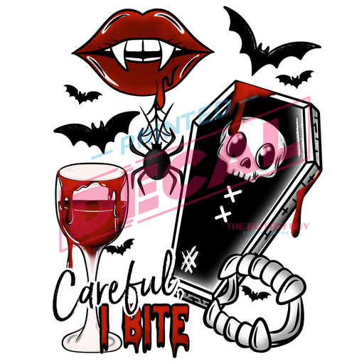 Printed Decal - Careful I Bite | Decals from The Glitter Guy